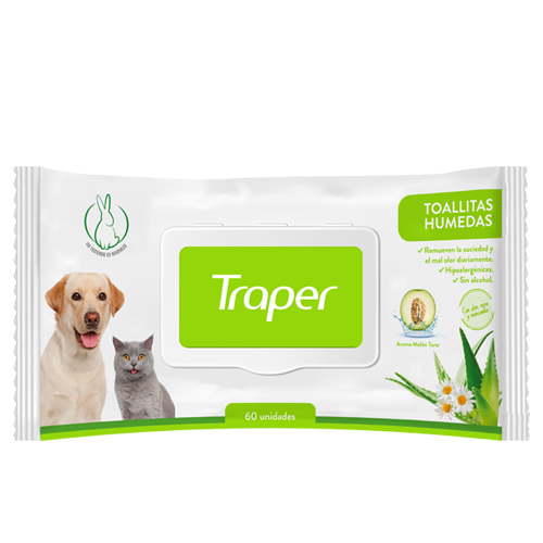 Toallitas húmedas para perros Traper